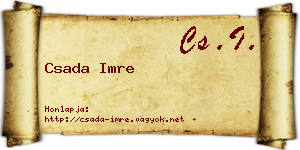 Csada Imre névjegykártya